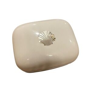 Vintage Estee Lauder White Linen Soap Dish Container Only 80s Made in England